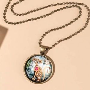 Silver Cat Enamel Necklace & Pendant